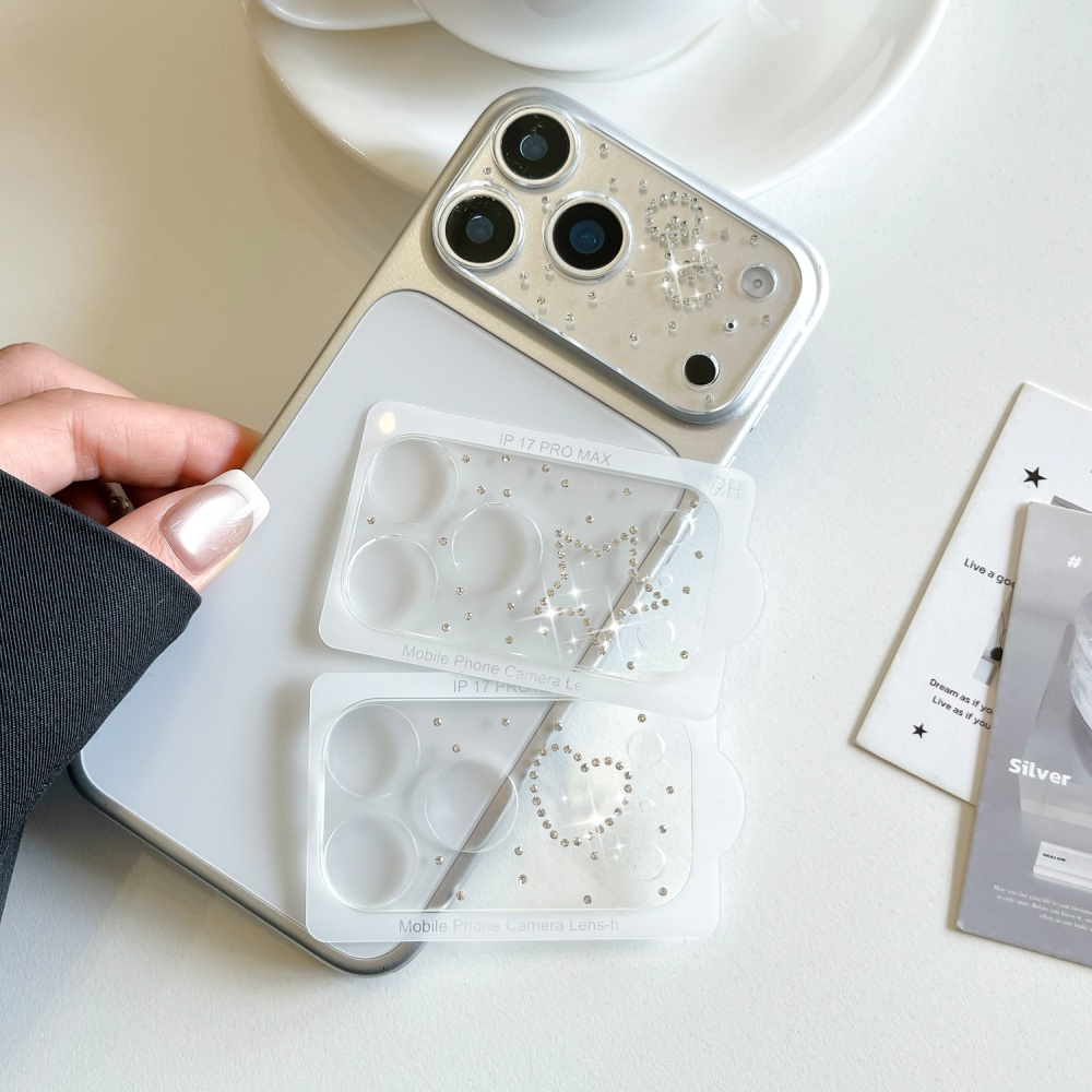 Camera Lens Protector - ฟิล์มกันรอยเลนส์กล้องรูปหัวใจ 3 มิติ แบบเพชรหรู สำหรับ iPhone