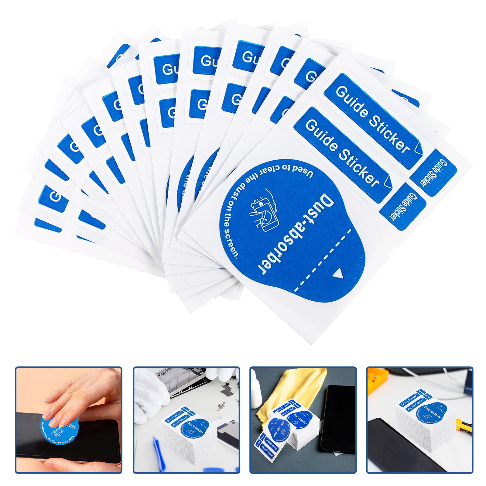 Dust Removal Sticker - สติกเกอร์กำจัดฝุ่นหน้าจอ LCD 200 ชิ้น, สติกเกอร์ทำความสะอาดหน้าจอโทรศัพท์และแท็บเล็ต, สำหรับสติกเกอร์กำจัดฝุ่นหน้าจอสมาร์ทโฟน