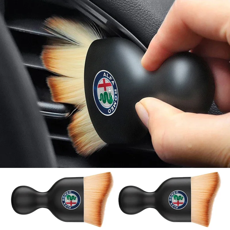 Dust Removal Sticker - สติกเกอร์ติดรถยนต์อัลฟ่า โรมิโอตกแต่งภายในรถยนต์แปรงนุ่มเครื่องมือกำจัดฝุ่นอุปกรณ์เสริมสำหรับอัลฟ่า โรมิโอ 4 ซี 159