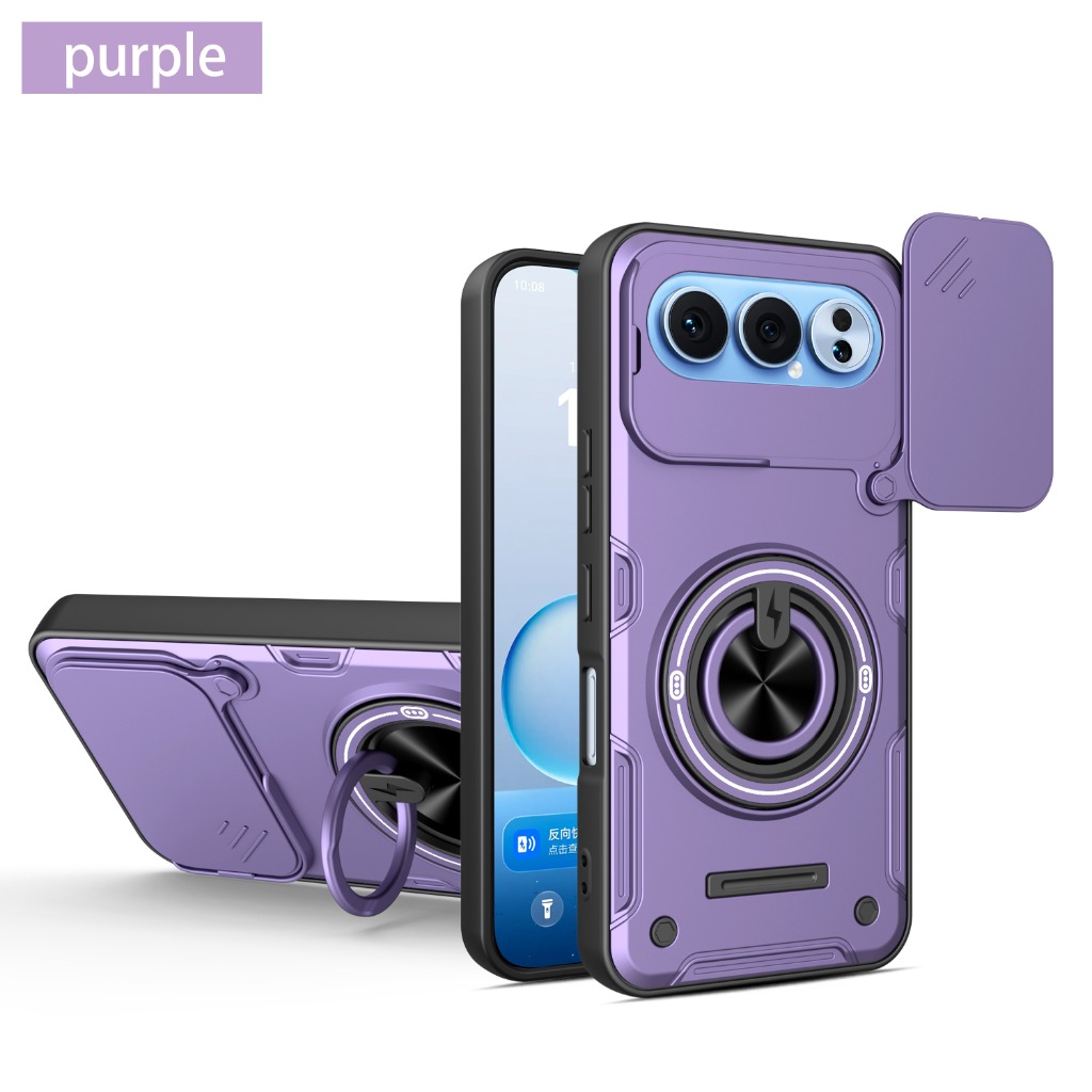 Camera Lens Protector - ตัวป้องกันเลนส์กล้องแบบเลื่อน 360 องศา ° เคสโทรศัพท์แบบมีขาตั้งพร้อมห่วงคล้องนิ้ว สำหรับ