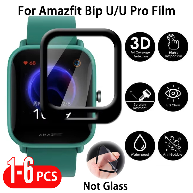 Curved Edge Screen - ฟิล์มป้องกันหน้าจอ1-6ชิ้นสำหรับ amazfit BIP U upro 3D