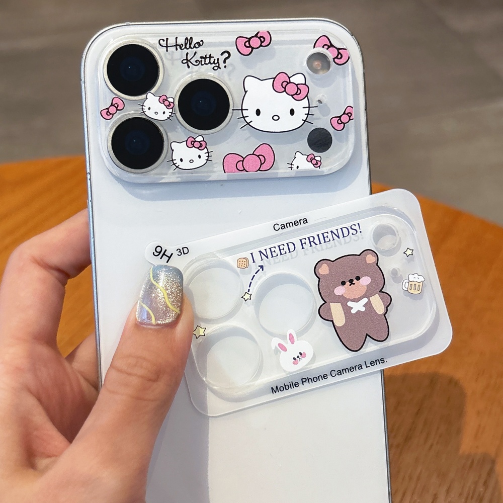 Camera Lens Protector - ฟิล์มกันรอยเลนส์กล้องลายการ์ตูนน่ารัก สำหรับ iPhone 15 16 17
