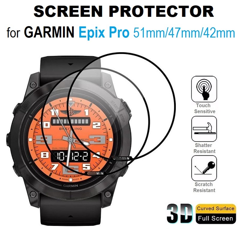 Curved Edge Screen - 3PCS 3D ขอบโค้งป้องกันหน้าจอสำหรับการ์มิน อีพิกซ์ โปร 51