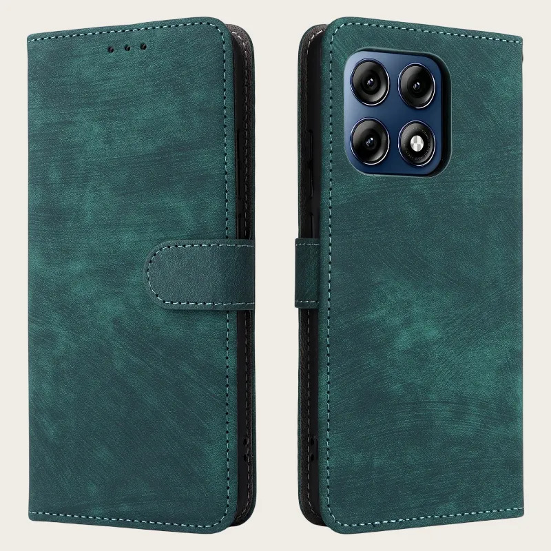Matte Anti Glare Screen - เคสกระเป๋าสตางค์หนังแบบพับสำหรับ Moto Edge 70 Max พร้อมที่วางโทรศัพท์