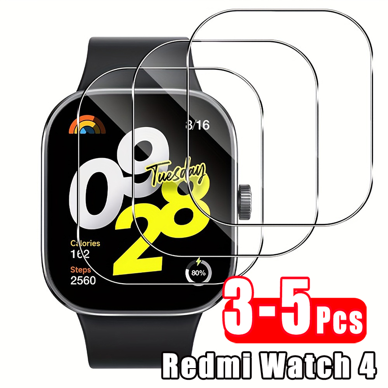 Smartwatch Screen Film - 3-5 ชิ้นกระจกนิรภัยระดับพรีเมียมสำหรับเสี่ยวมี่ เรดมี่ วอทช์ 4 สมาร์ทวอทช์ป้องกันหน้าจอสำหรับนาฬิกา