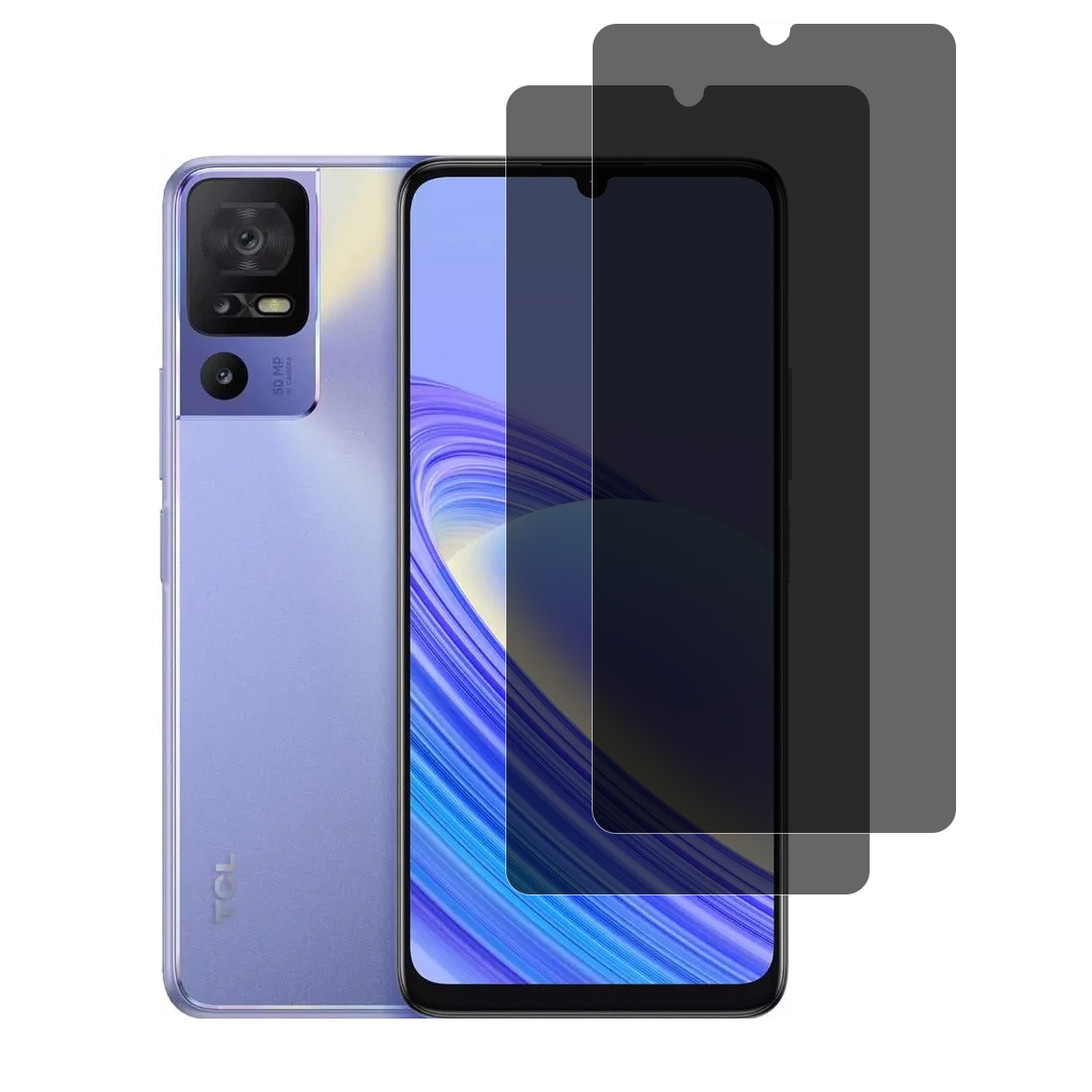 Privacy Filter 2Pack - ฟิล์มกระจกนิรภัย40 SE TCL ขนาดพอดี, ฟิล์มกระจกนิรภัยกันรอยขนาดพอดีสำหรับ TCL