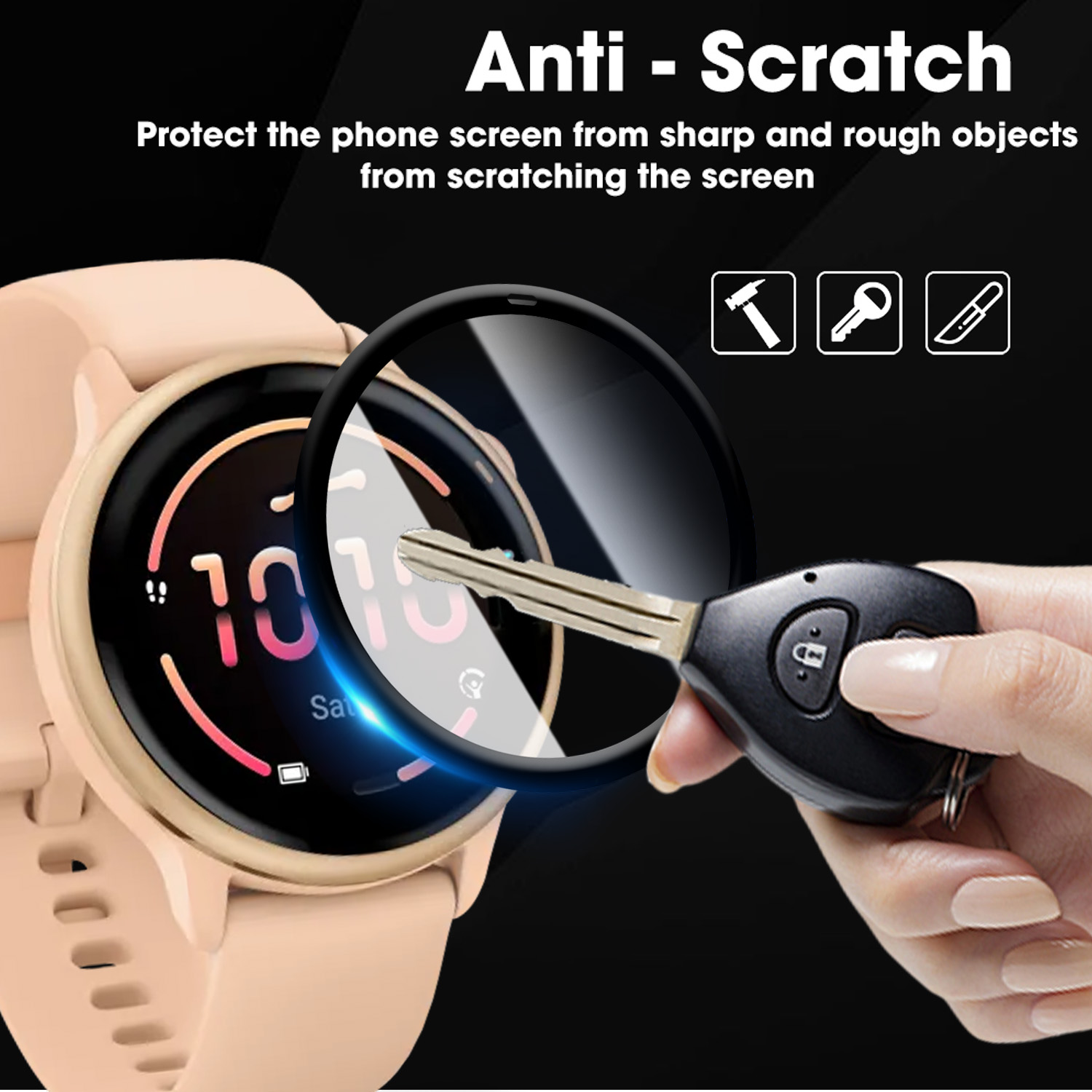 Curved Edge Screen - ตัวป้องกันหน้าจอแบบยืดหยุ่นสำหรับการ์มิน วีโวแอคทีฟ 6 3D ขอบโค้งสมาร์ทวอทช์ฟิล์มป้องกันรอยขีดข่วนฝาครอบป้องกันสำหรับวีโวแอคทีฟ 6