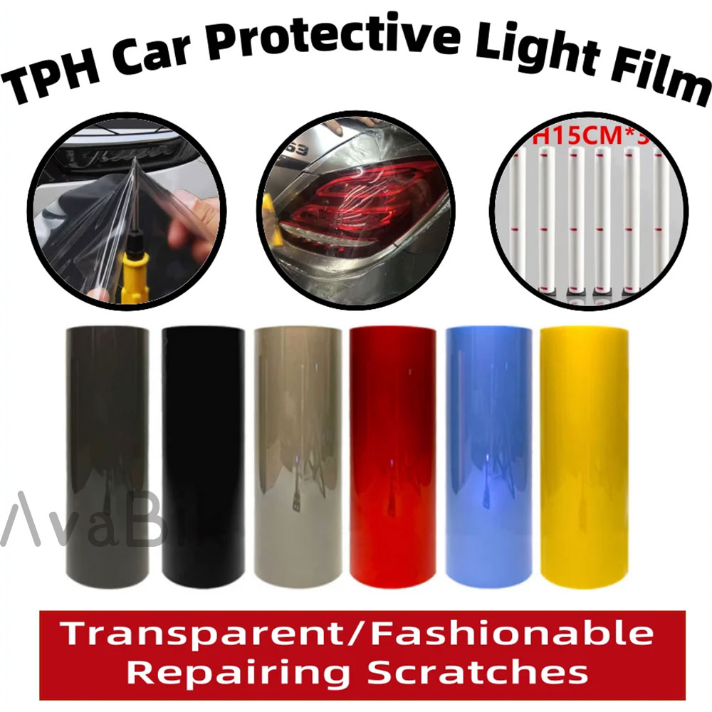 Anti Blue Light Film - ฟิล์มห่อไฟหน้ารถ TPH PPF ป้องกันรอยขีดข่วนแต่งรถรักษาเองสีดำแดงน้ำเงินตกแต่งรถจักรยานยนต์
