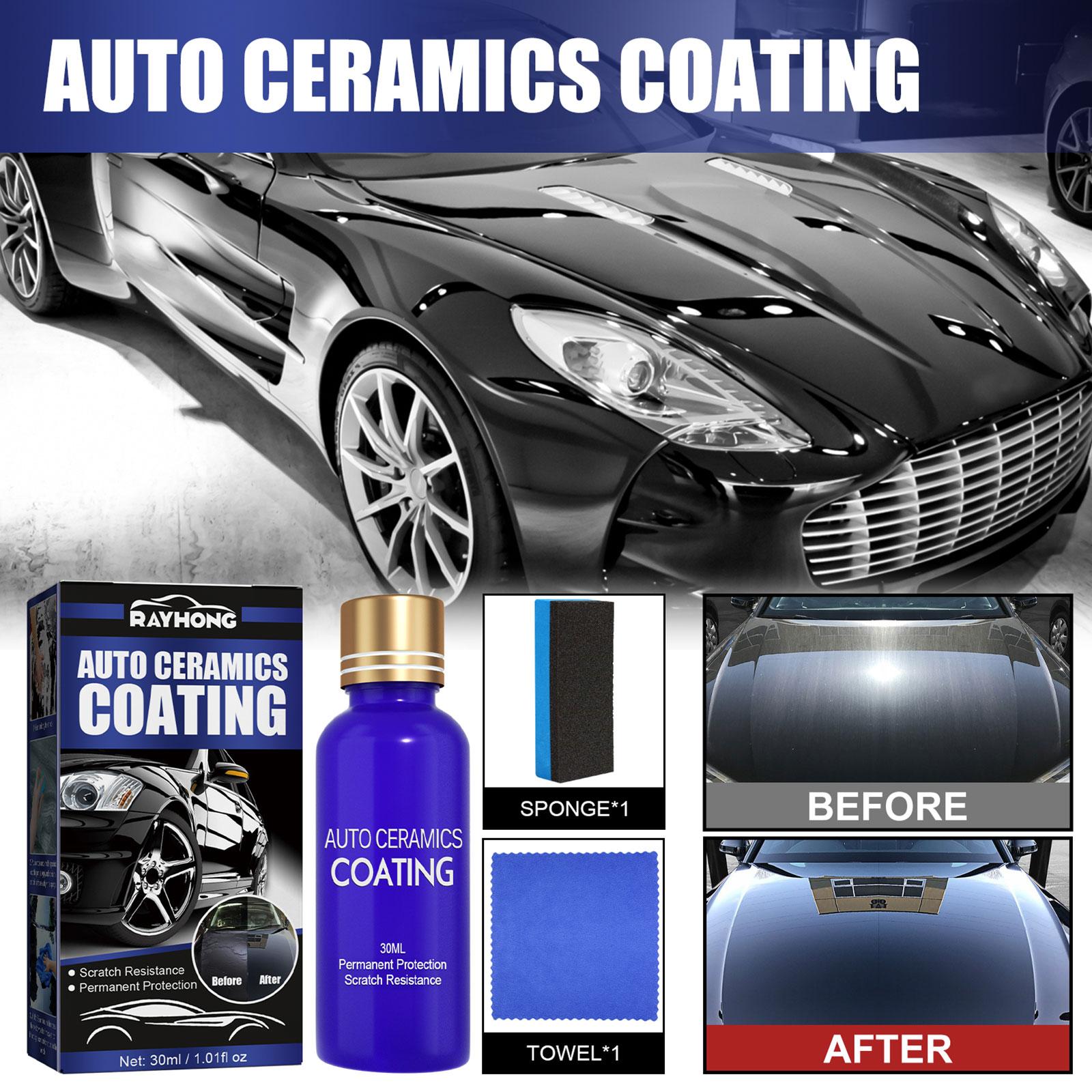 Nano Liquid Coating - 30ML 9H น้ำยาเคลือบเซรามิกสำหรับรถยนต์ ชุดเคลือบแก้วซุปเปอร์ไฮโดรโฟบิก โพลีไซล็อกเซนและนาโนเมทัลลิกเซรามิกสำหรับรถยนต์ รุ่น