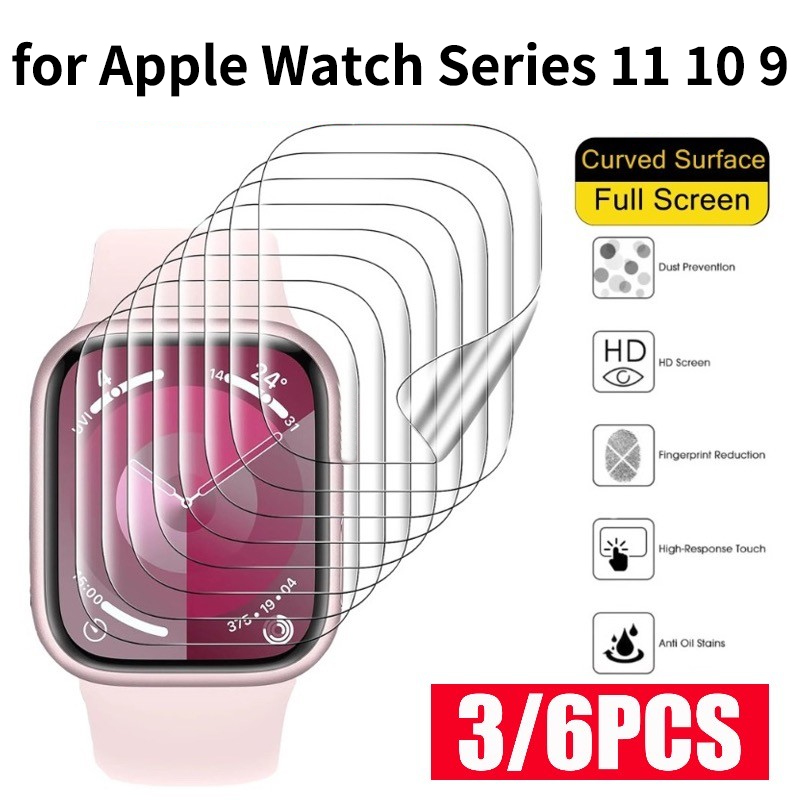 Smartwatch Screen Film - 6 ชิ้นฟิล์มป้องกันหน้าจอสำหรับแอปเปิ้ลวอทช์ซีรีส์ 11 10 9 42