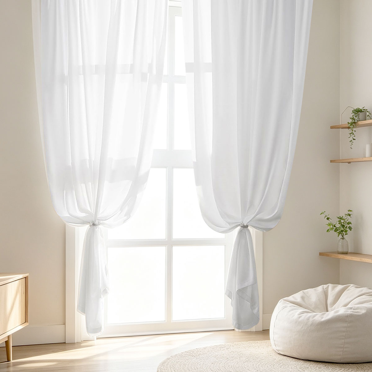 ผ้าม่านโปร่งแสงสีขาวแบบรูด 2 ช - Privacy Filter 2Pack บทวิจารณ์และราคา