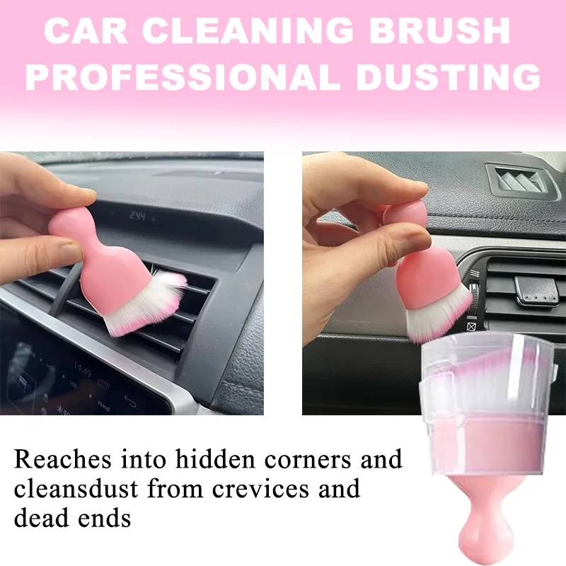 1/3/5PCS สีชมพูรถแปรงกําจัดฝุ่ - Dust Removal Sticker บทวิจารณ์และราคา