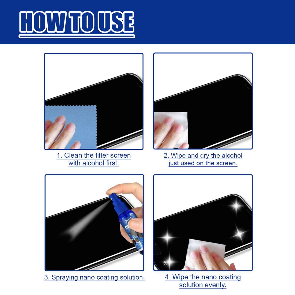 สเปรย์ป้องกันหน้าจอแบบน้ำ ฟิล์ - Oleophobic Coating Spray บทวิจารณ์และราคา